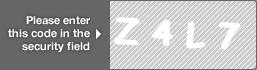 captcha code for visual authentication  letter Z number 4 letter L number 7