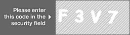 captcha code for visual authentication  letter F number 3 letter V number 7